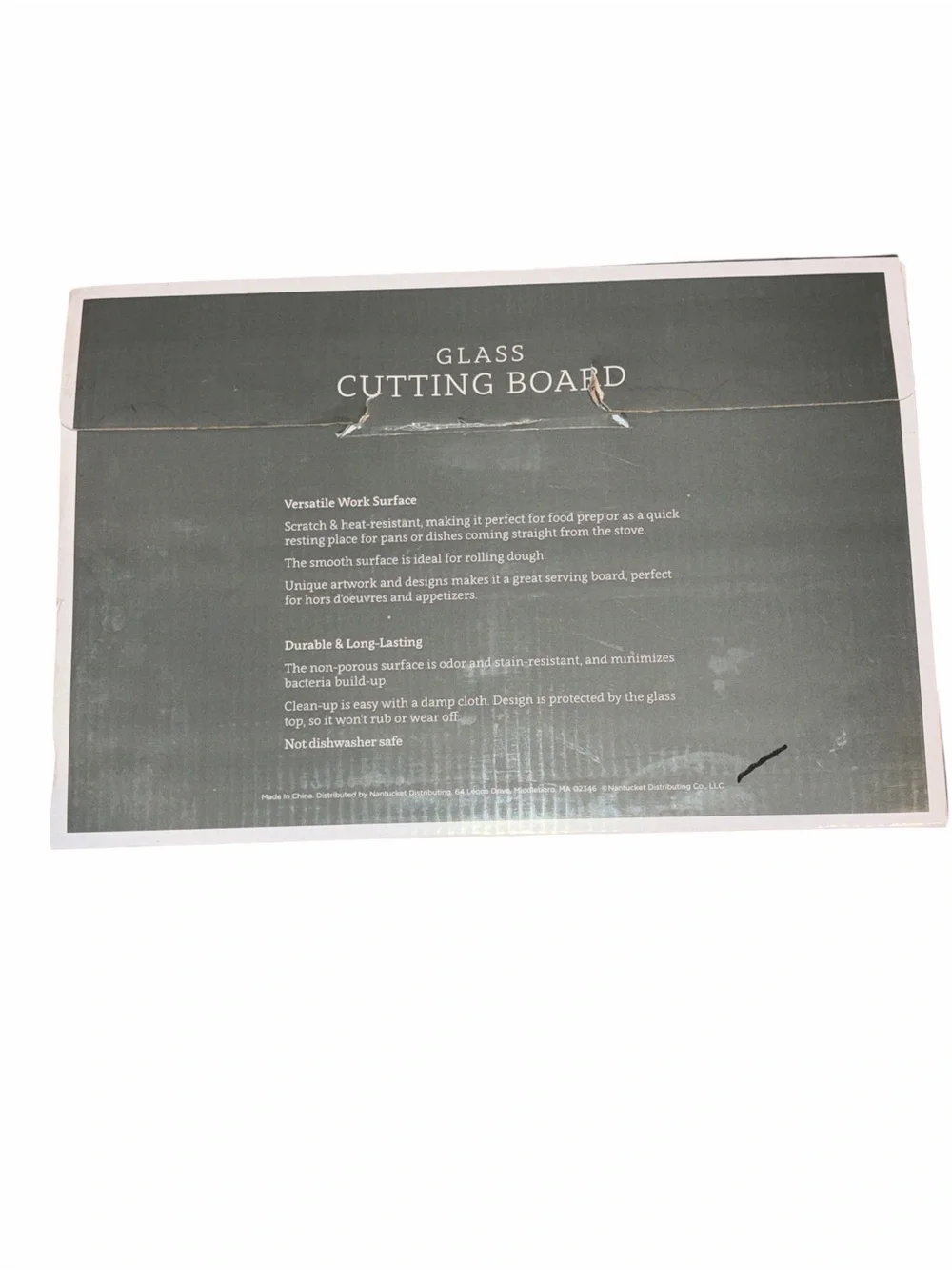 Cape Cod Glass Kitchen Cutting Board - Blue Coastal Map